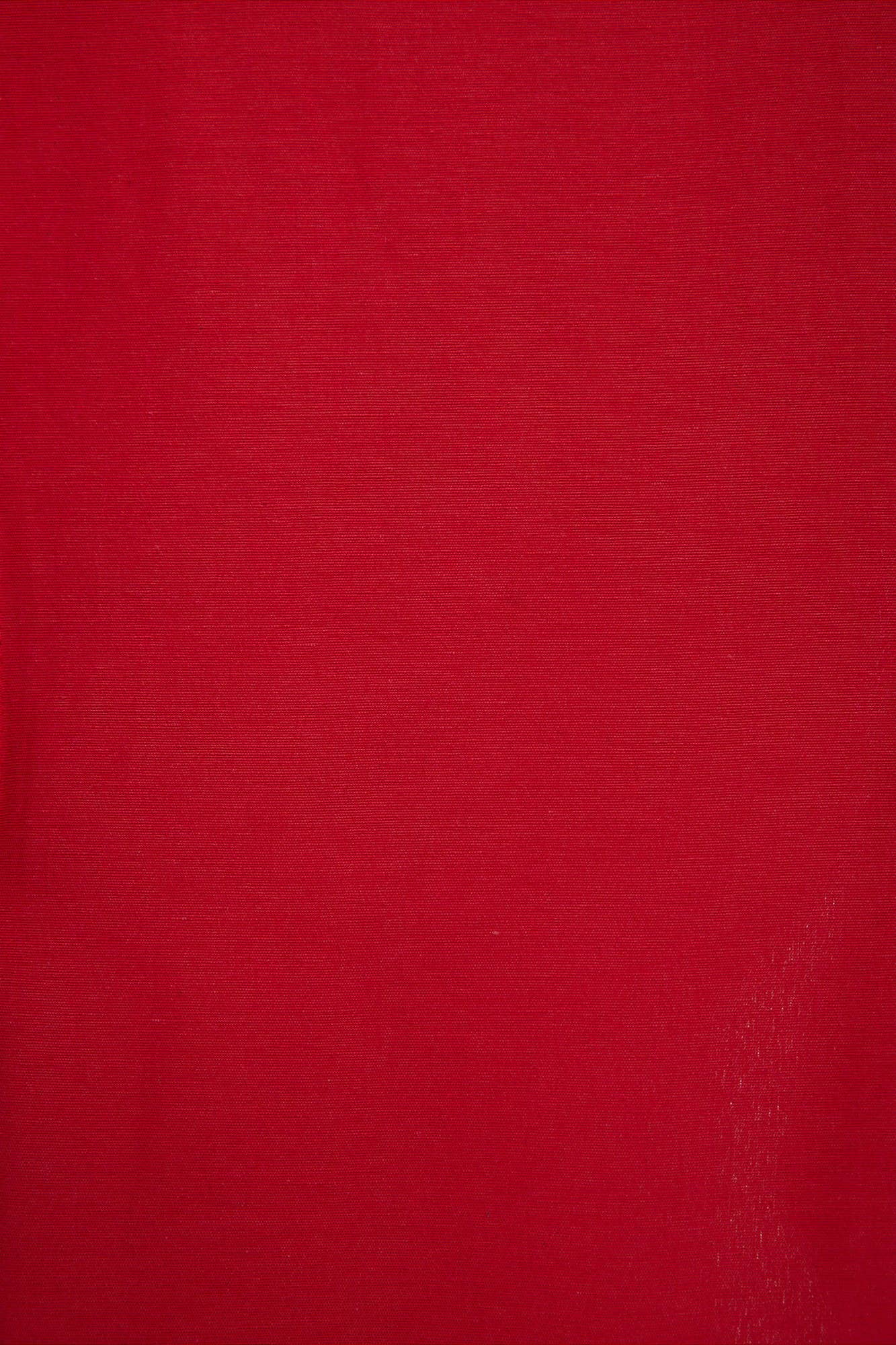 EMBROIDERY DETAILED WIDE COLLAR SHIRT: Red / 38