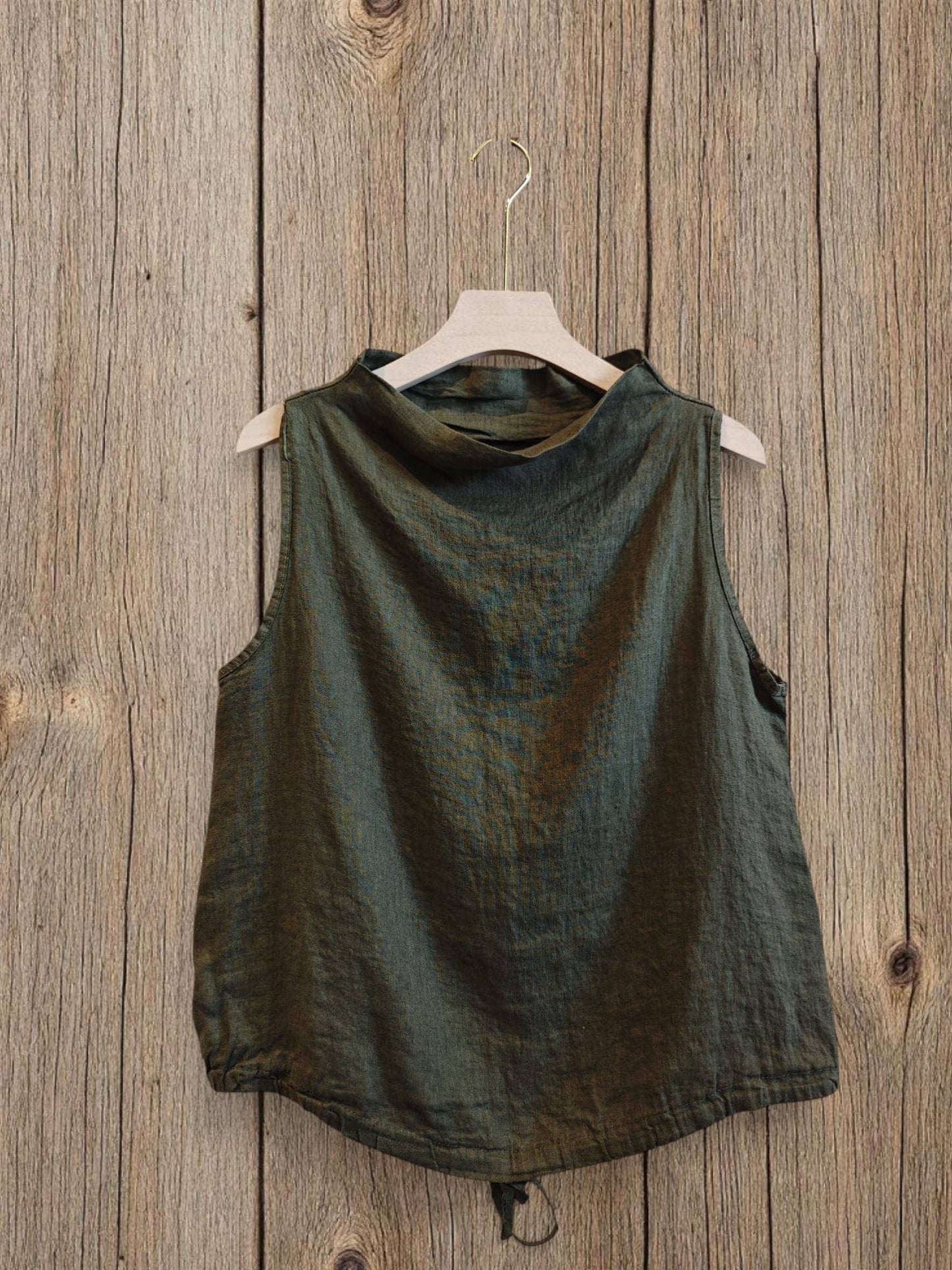 Ref-5189 SLEEVELESS BLOUSE 100% LINEN: Blank