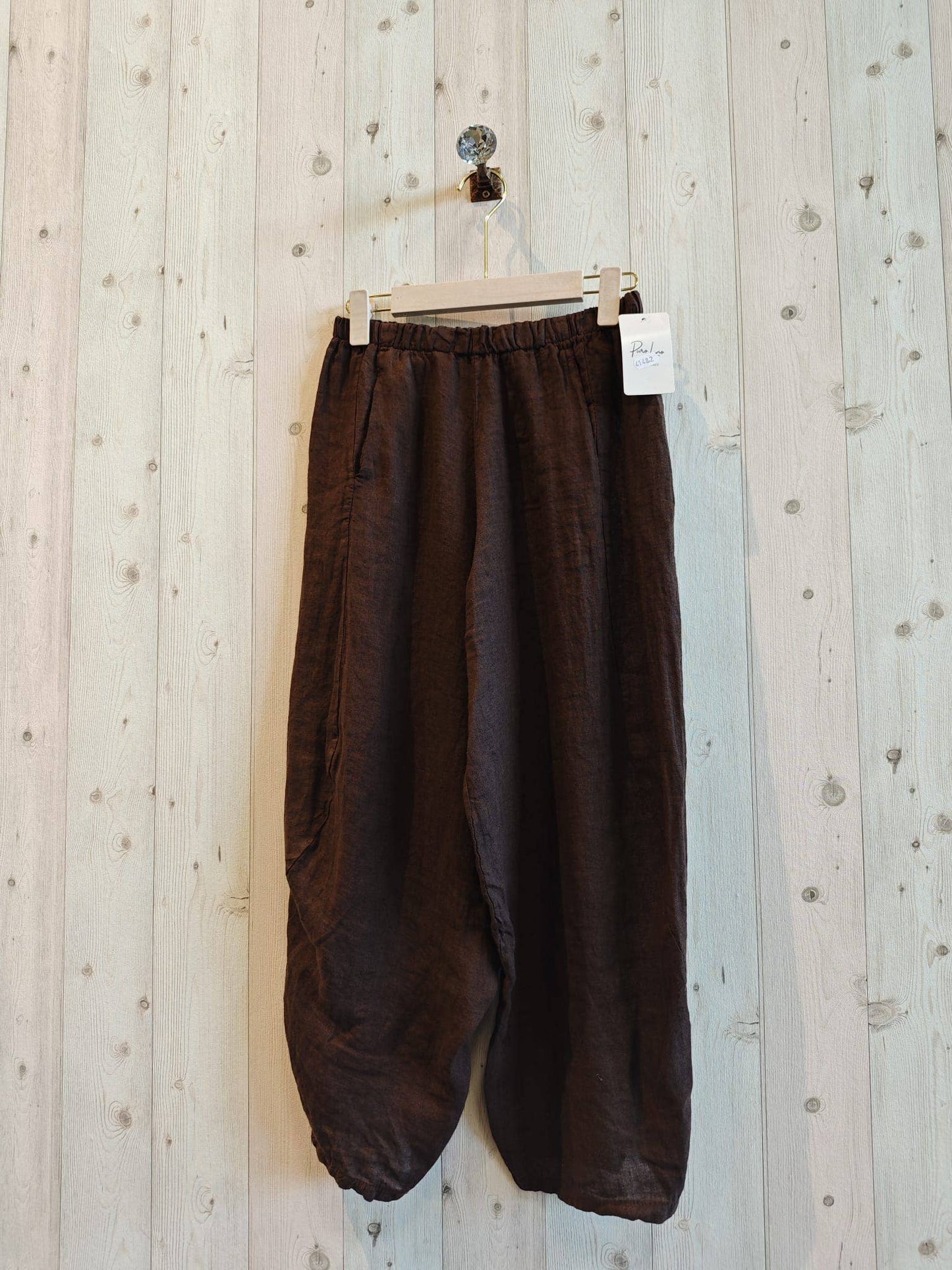 Ref-41482 BALLOON-STYLE PANTS 100% LINEN: Rosa