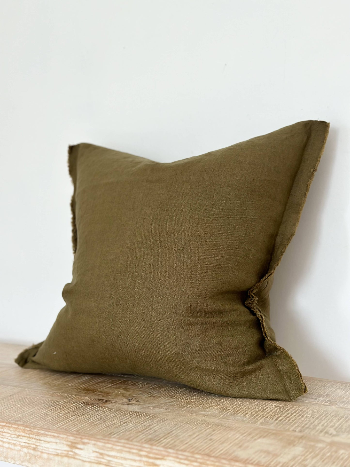 Esmee Linen Cushion Cover – Olive Green: 45 x 45 cm