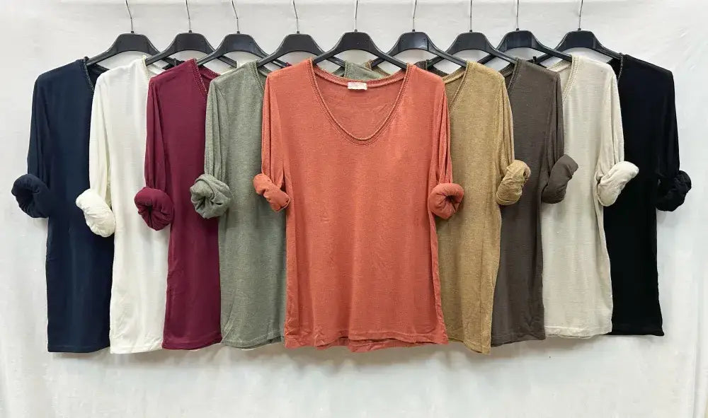 Fine Knit Top With Lurex Collar @5611_HColLux: Camel