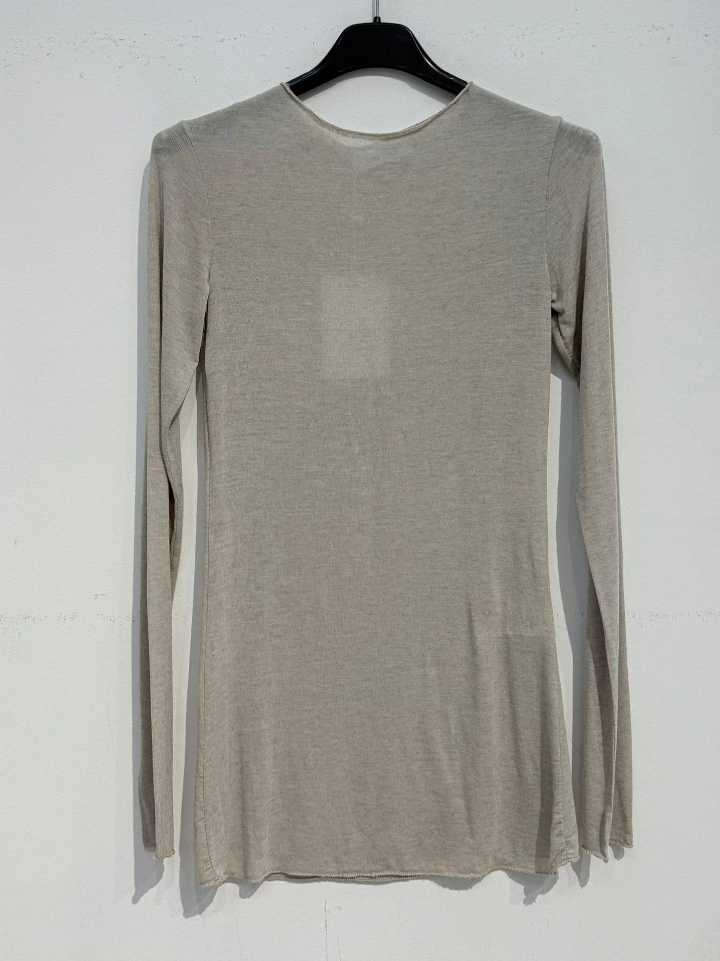 Cashmere round neck long sleeve t-shirt 08886: Chocolate