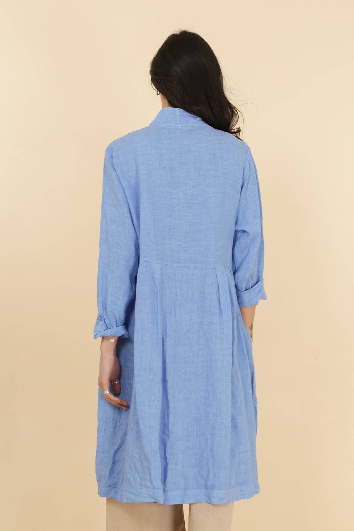 1142 SPRING SUMMER CLOTHING LINEN JACKET: CHOCO