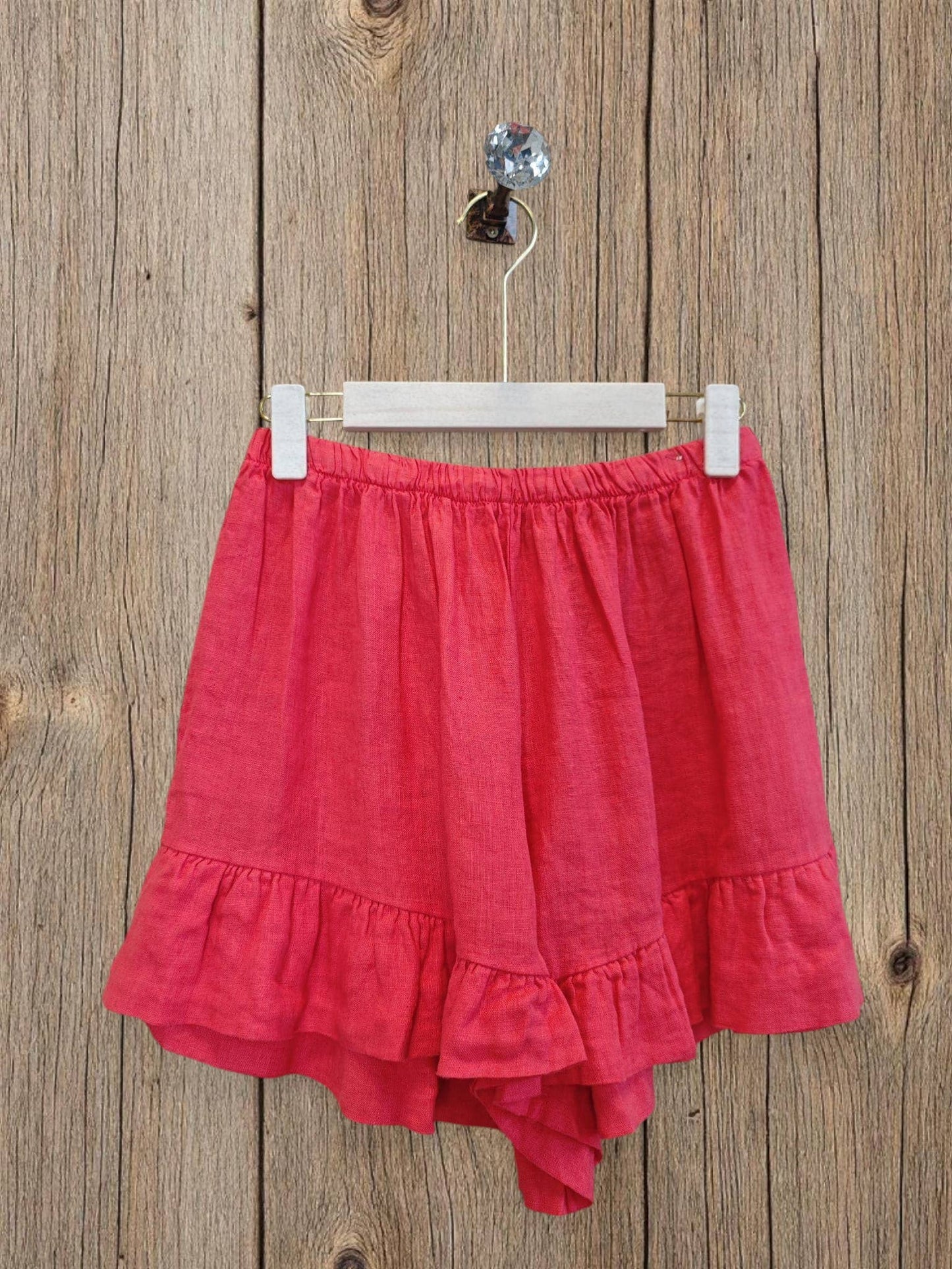 Ref-6575 SHORT LINEN PANTS 100%: Blue