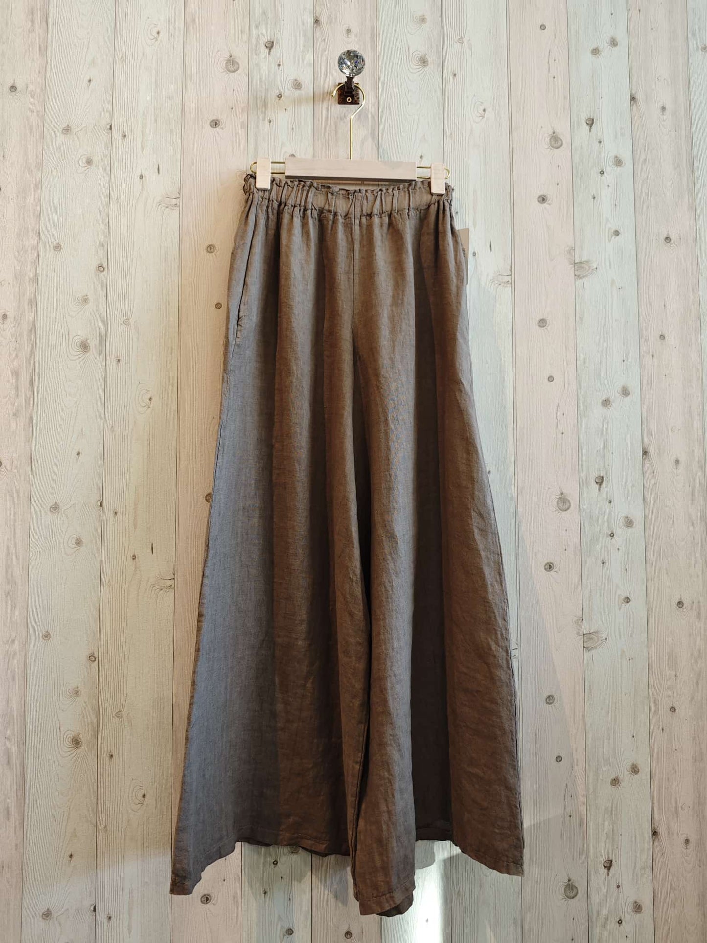 Ref-2342 100% LINEN PANTS: BLACK
