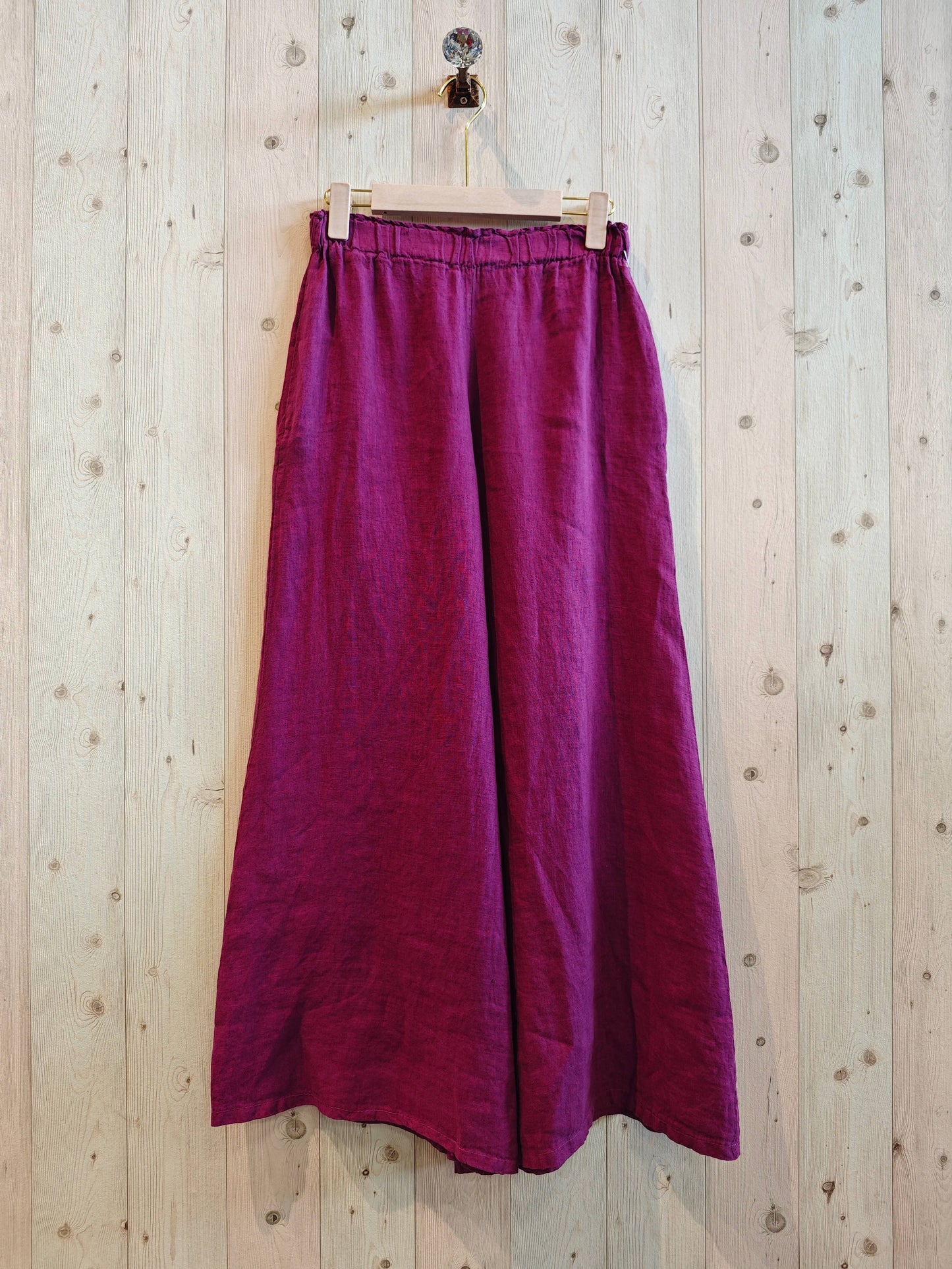 Ref-2342 100% LINEN PANTS: BLACK