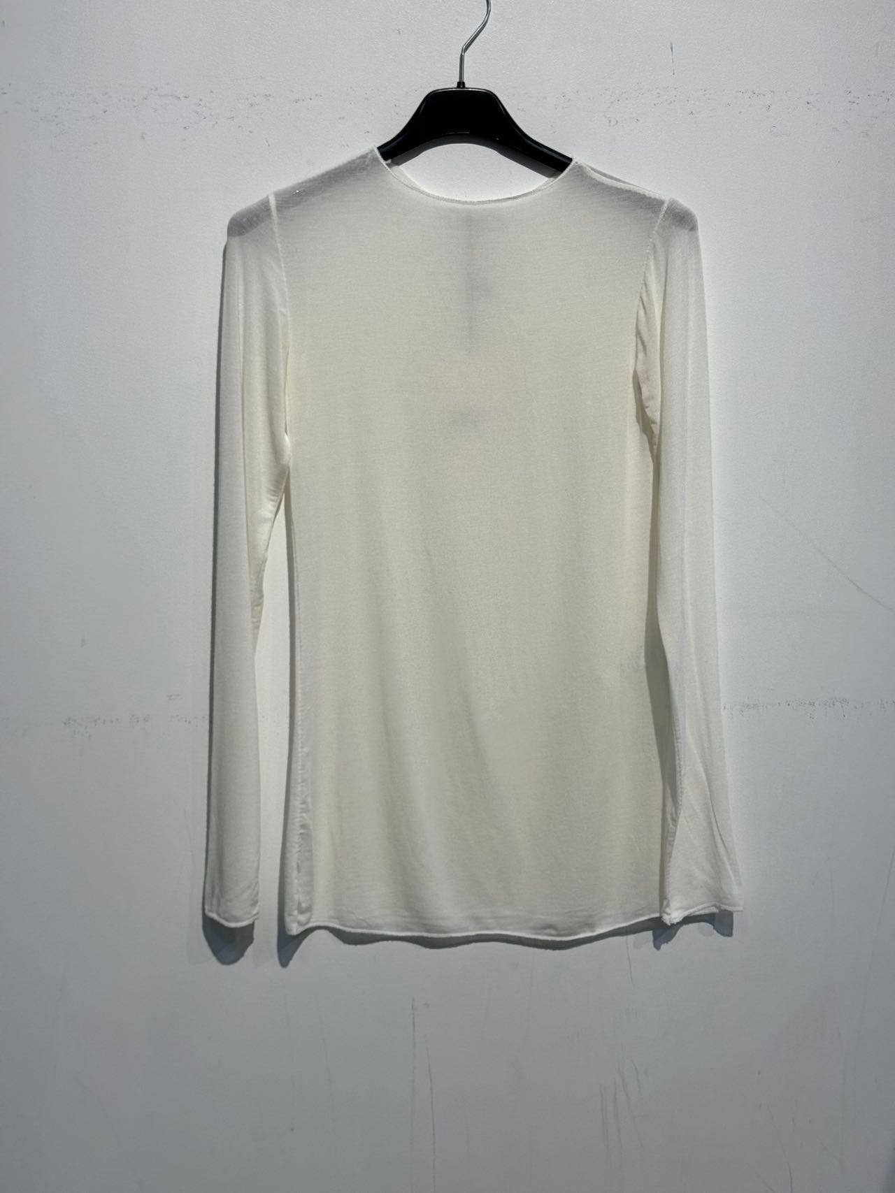 Cashmere round neck long sleeve t-shirt 08886: Chocolate