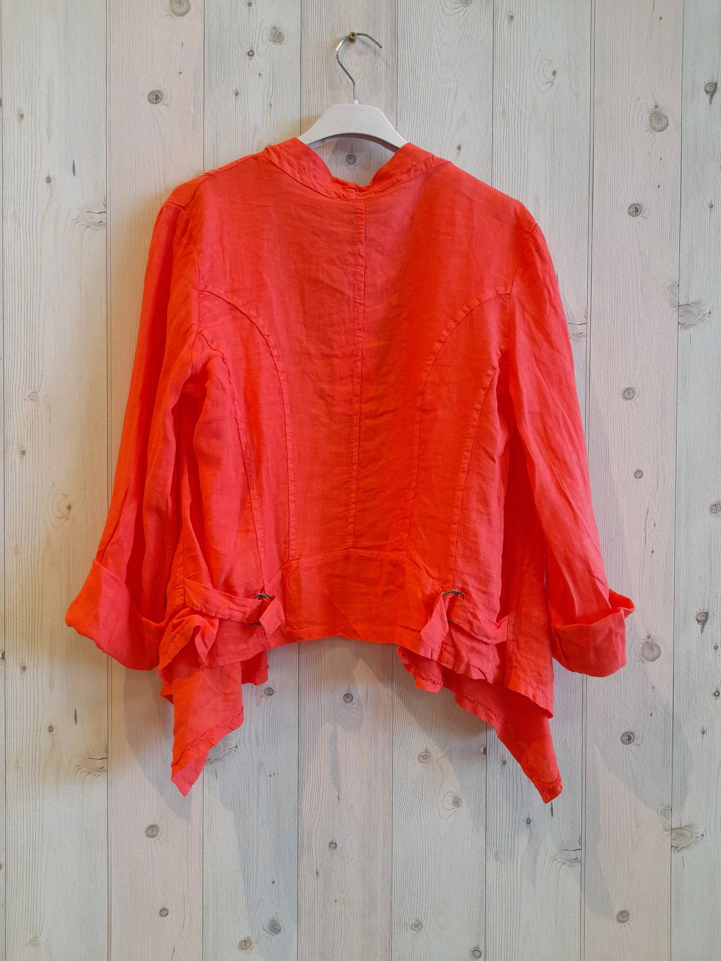 Ref-192 SHORT CARDIGAN 100% LINEN: Black