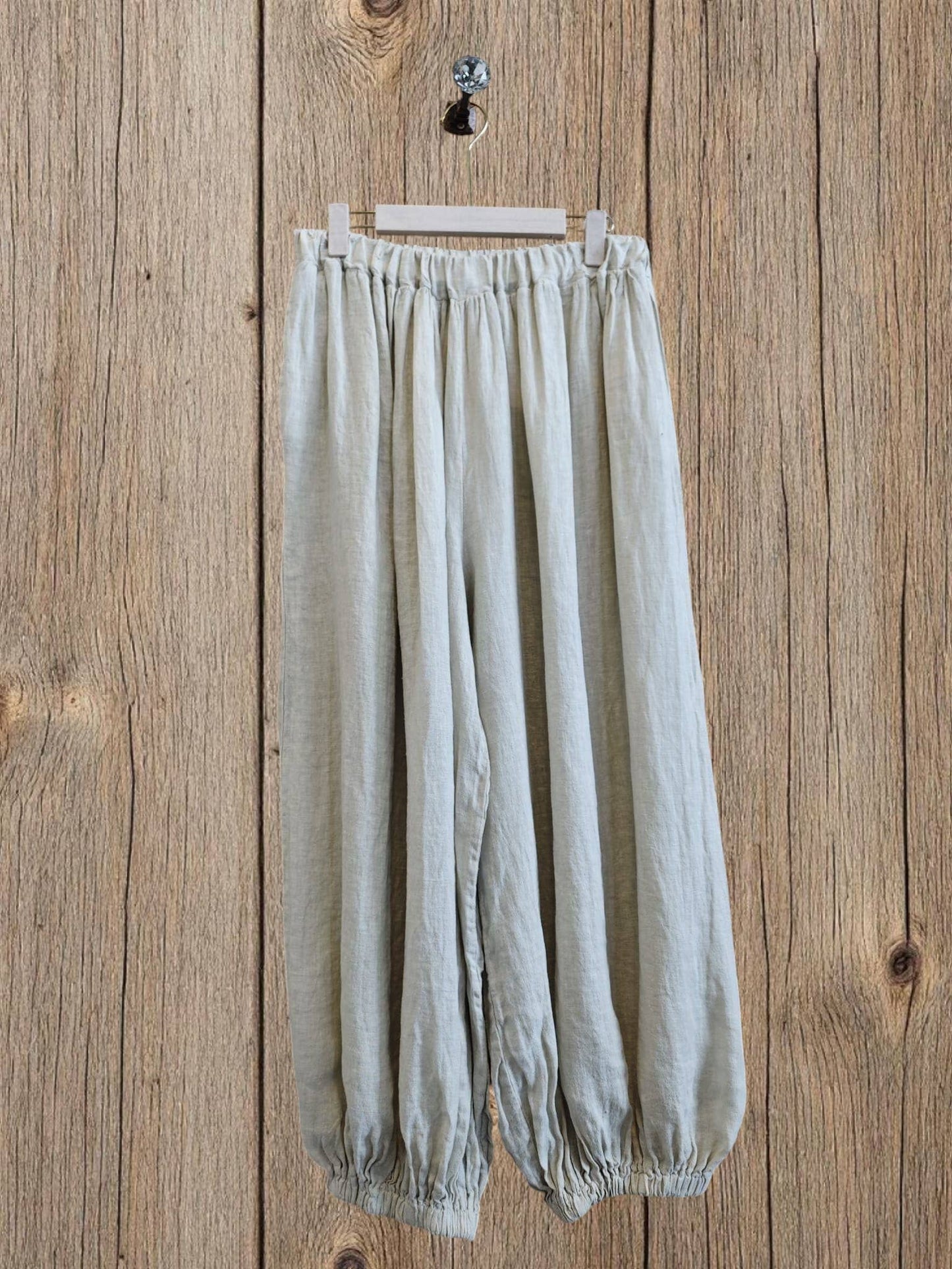 Ref-30581  BALLOON-STYLE PANTS 100% LINEN: Blank