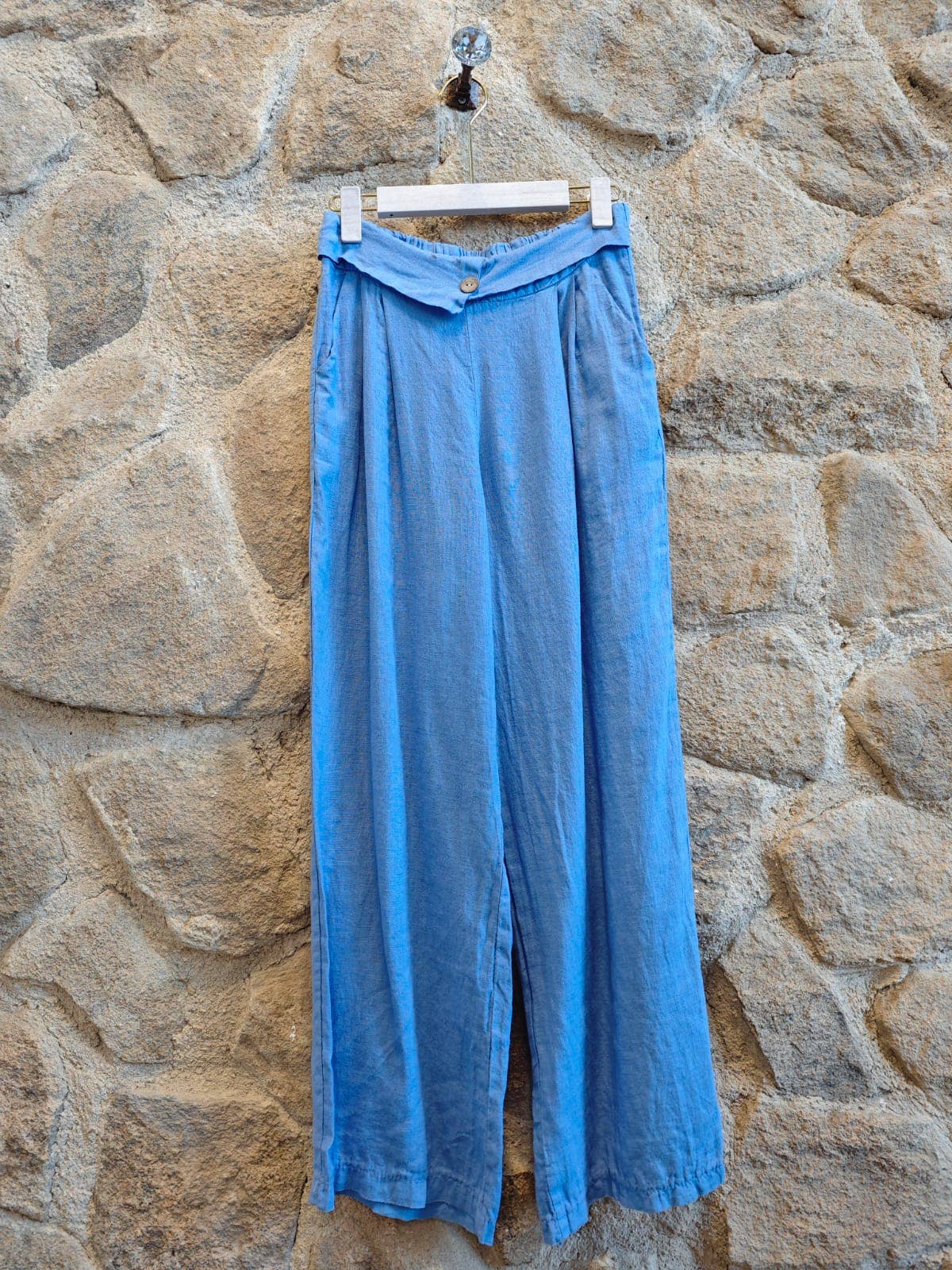 Ref-6578 100% LINEN PANTS WITH TWO POCKETS: Camel