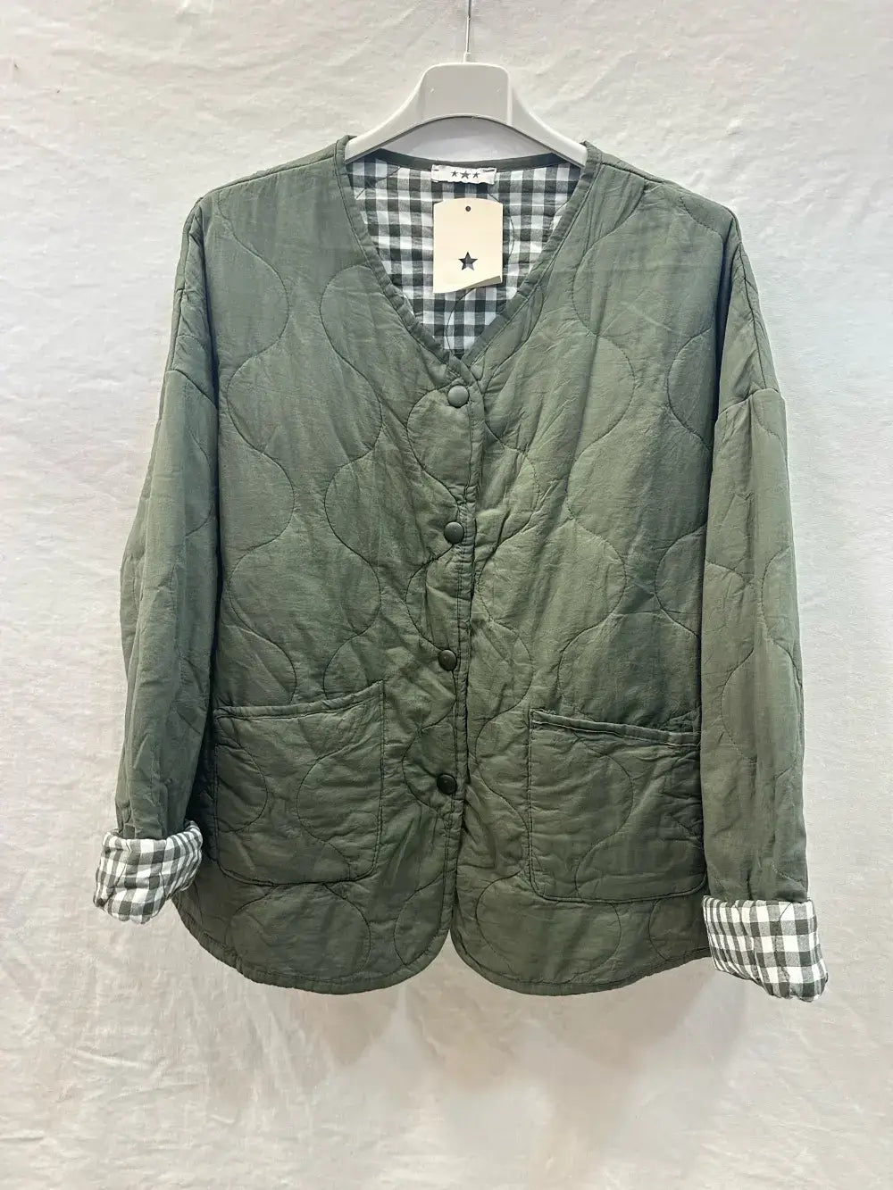Quilted Gingham Jacket @7456_VeMatelasseVichy: Rust