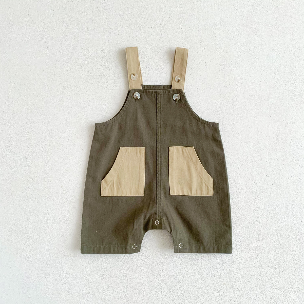 Annie & Charles® JO Overalls: Khaki / 6-12 M