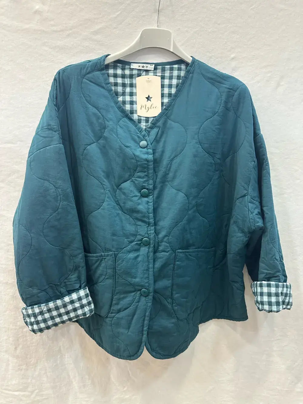 Quilted Gingham Jacket @7456_VeMatelasseVichy: Rust