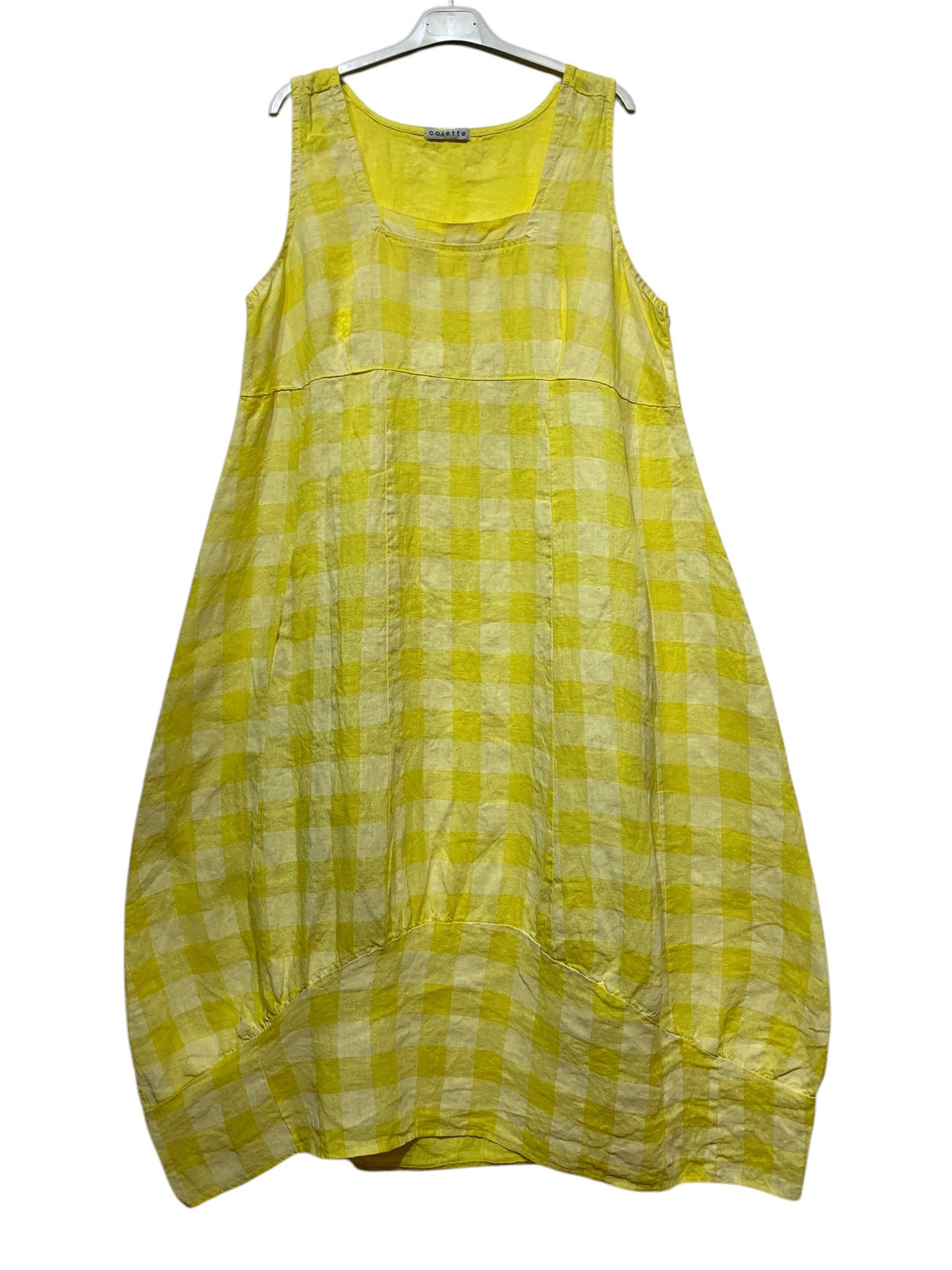 322 LINEN DRESS WITH VICHY CHECKS: MOLE