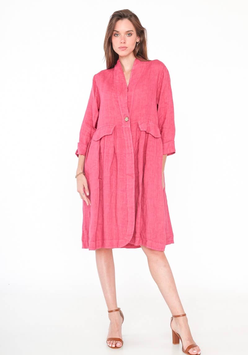 1142 SPRING SUMMER CLOTHING LINEN JACKET: CAMEL