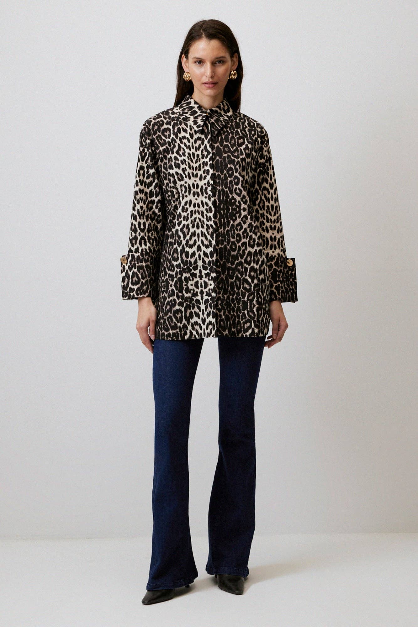 PATTERNED SHIRT WITH WIDE CUFFS: Patterned / S