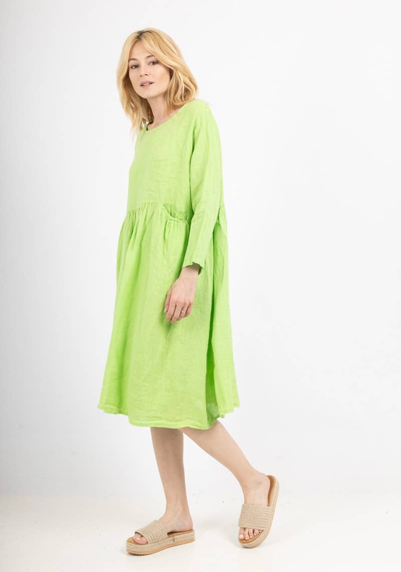 3127 LINEN DRESS SPRING SUMMER CLOTHING PLUS SIZE: CAMEL