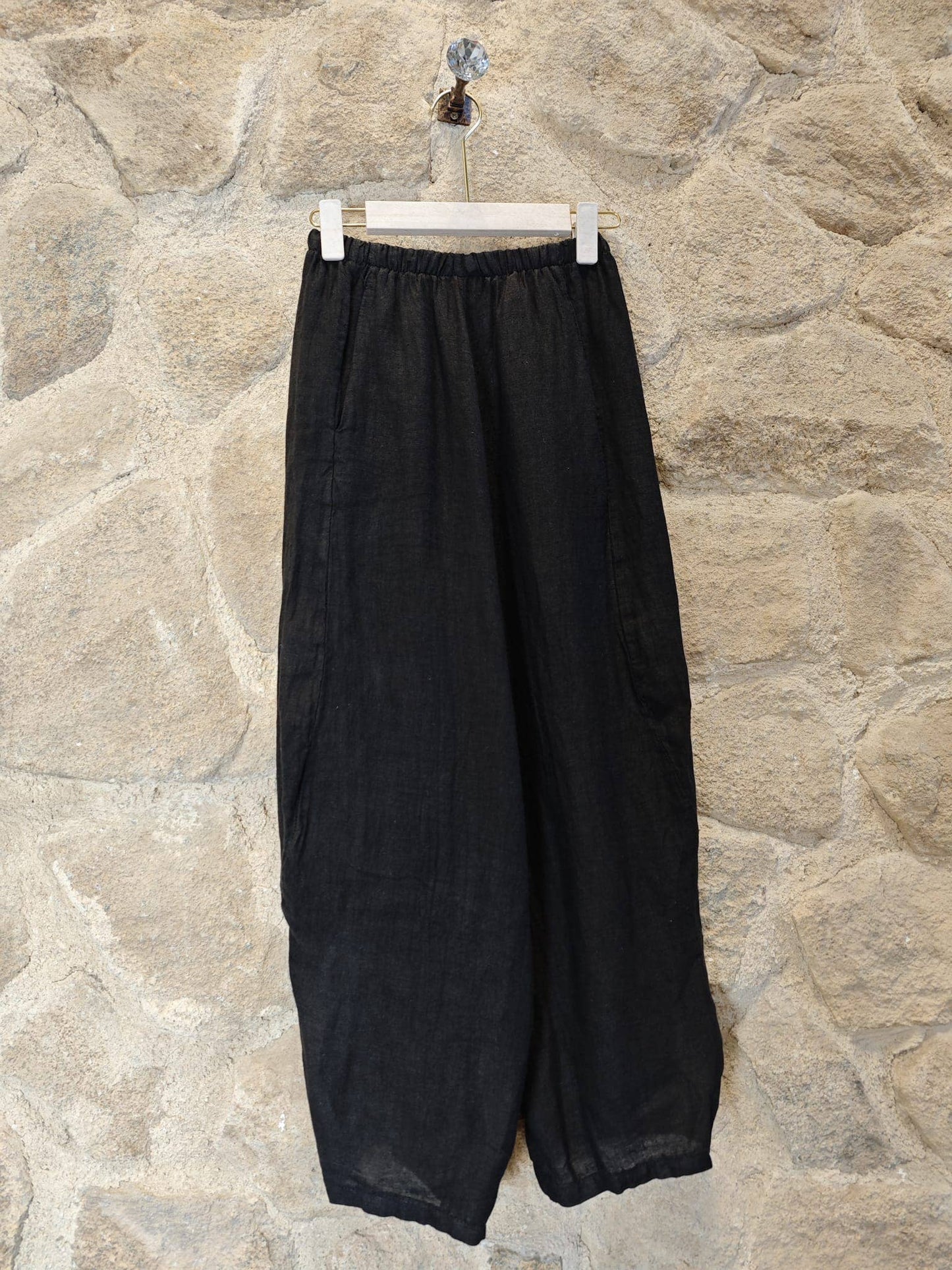 Ref-41482 BALLOON-STYLE PANTS 100% LINEN: Rosa