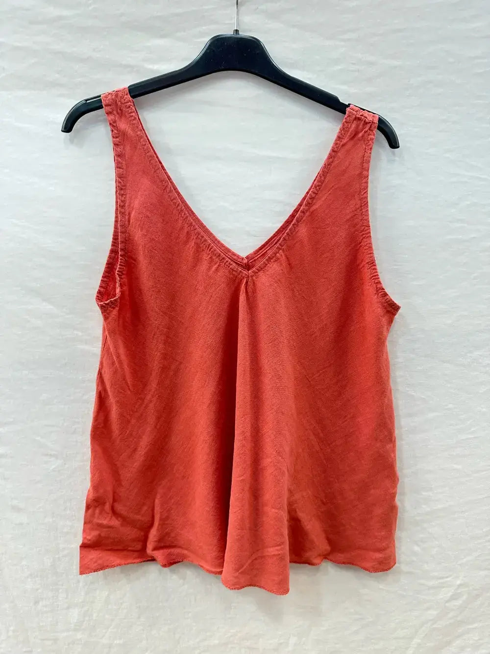 Basic Linen Tank Top @37252_DebLin: White