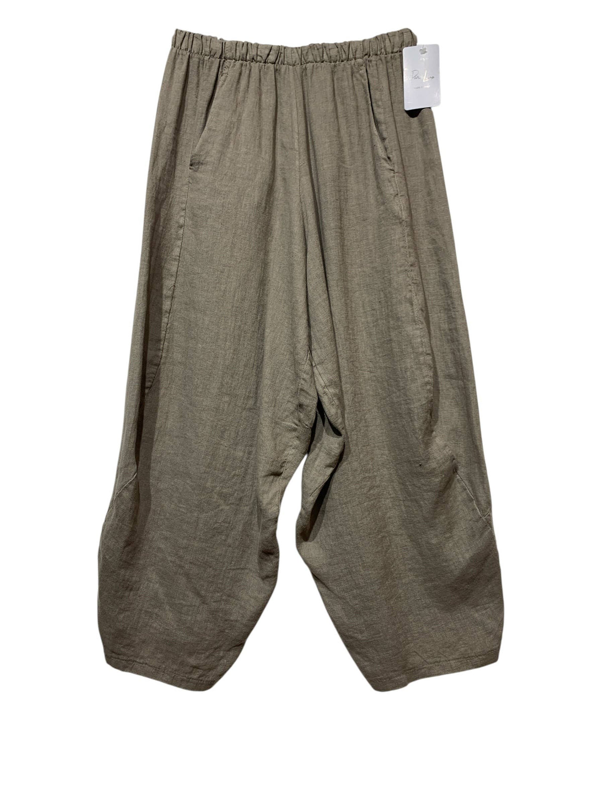 8414 LINEN PANTS WITH POCKETS, OVERSIZED FIT, BEST SELLER: GRIS FONCE