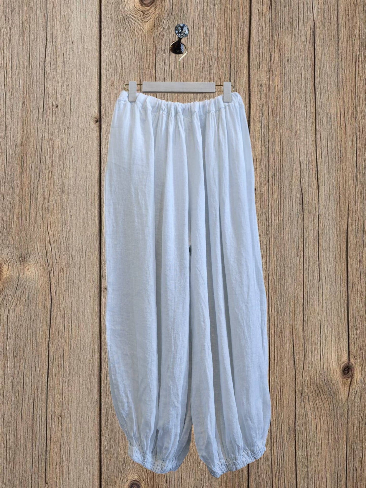 Ref-30581  BALLOON-STYLE PANTS 100% LINEN: Blank