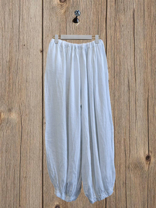 Ref-30581  BALLOON-STYLE PANTS 100% LINEN: Blank