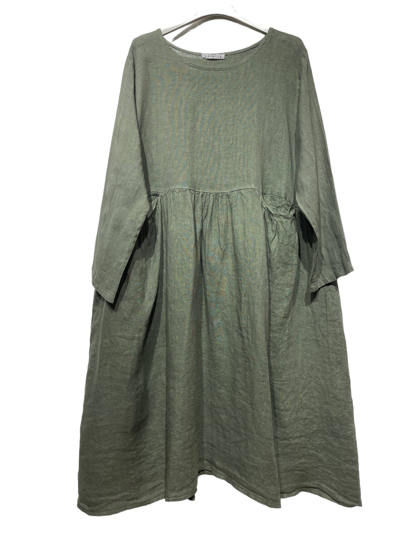 3127 LINEN DRESS SPRING SUMMER CLOTHING PLUS SIZE: CAMEL