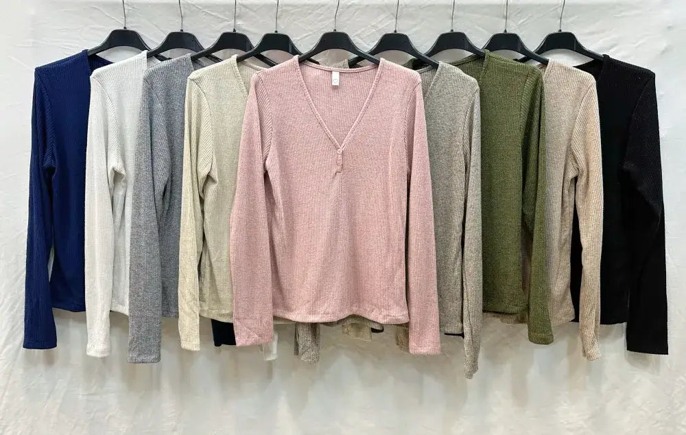 Ribbed lurex top with buttons @59910_HBoutLux: Beige