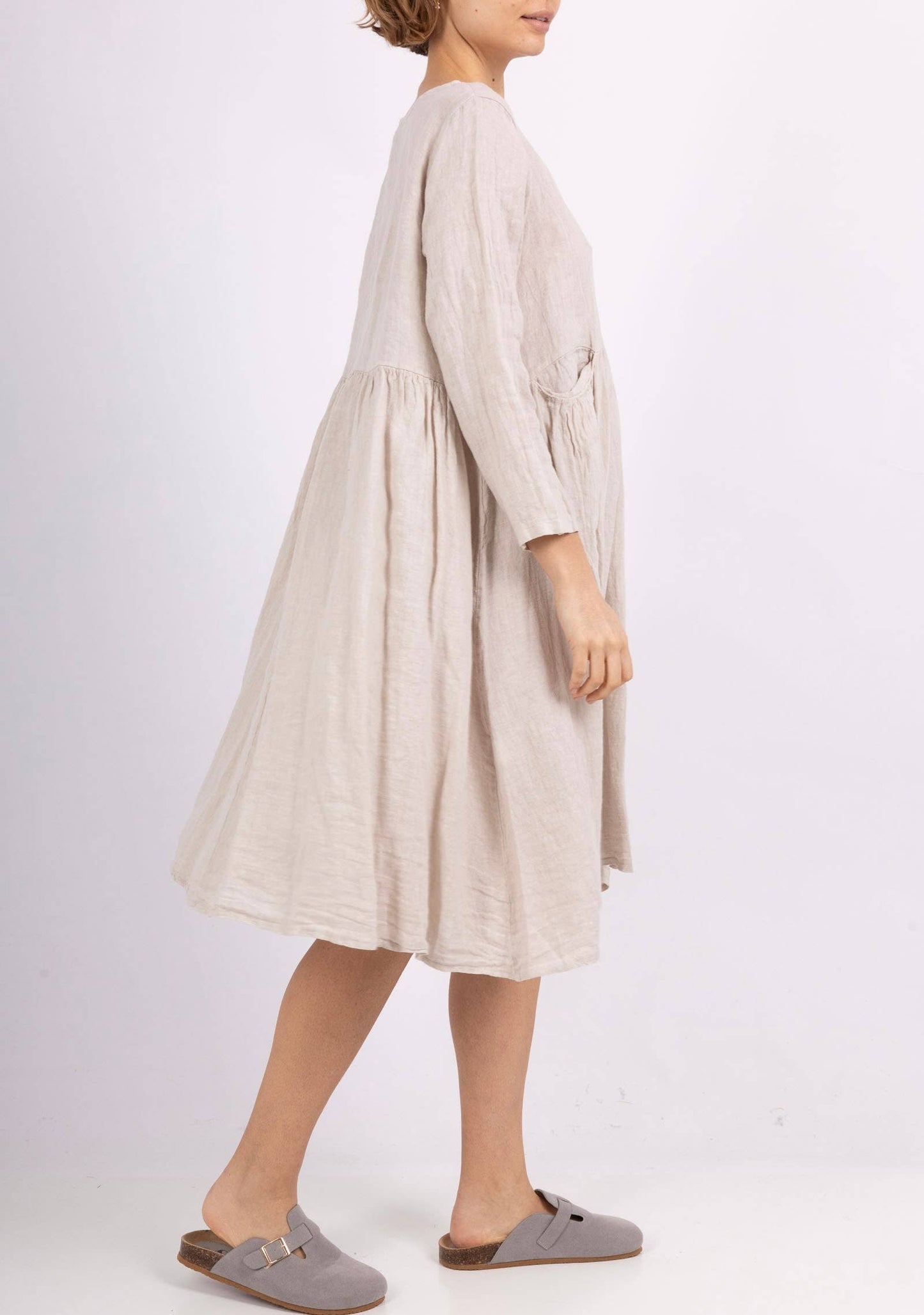 3127 LINEN DRESS SPRING SUMMER CLOTHING PLUS SIZE: Noir