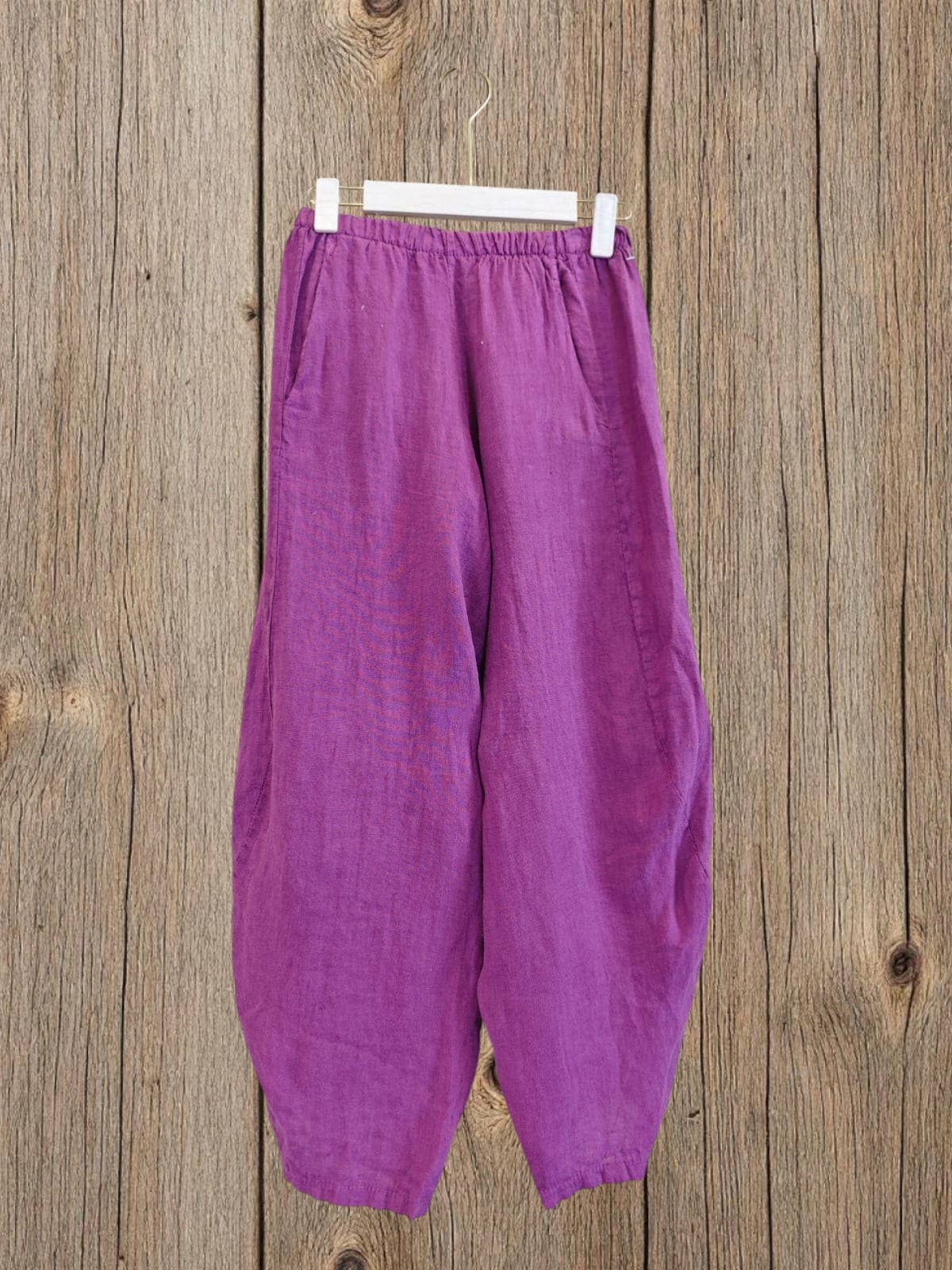 Ref-41482 BALLOON-STYLE PANTS 100% LINEN: Pistachio