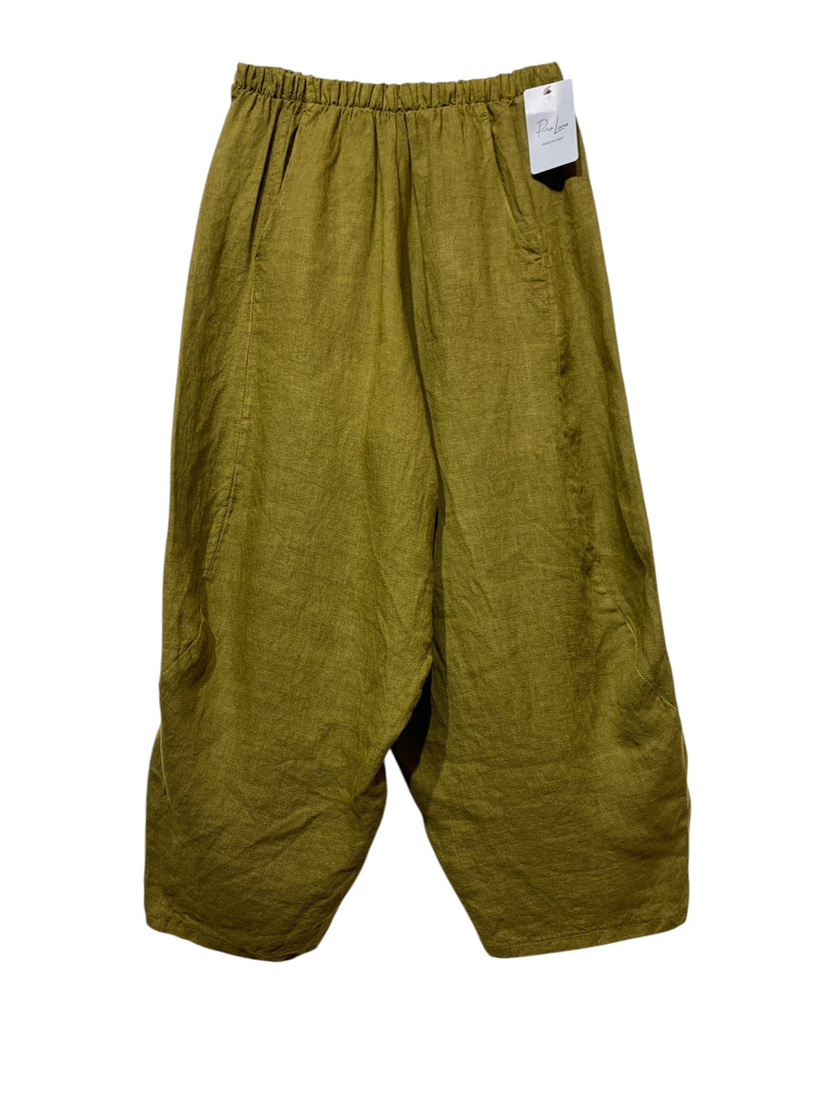 8414 LINEN PANTS WITH POCKETS, OVERSIZED FIT, BEST SELLER: TAUPE