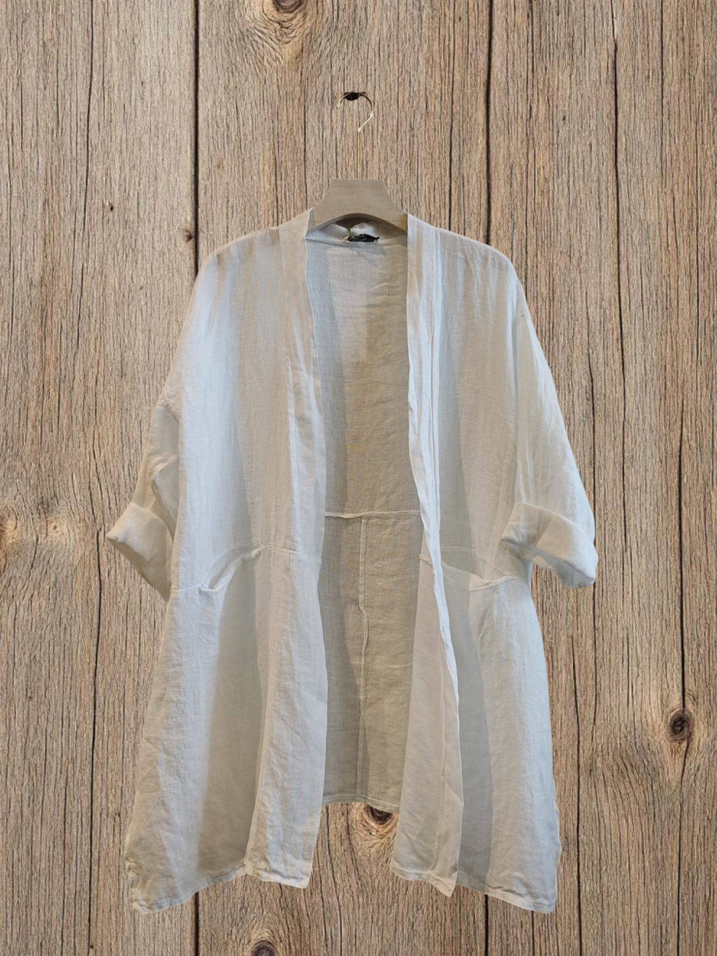 Ref-13617 CARDIGAN 100% LINEN: Rose