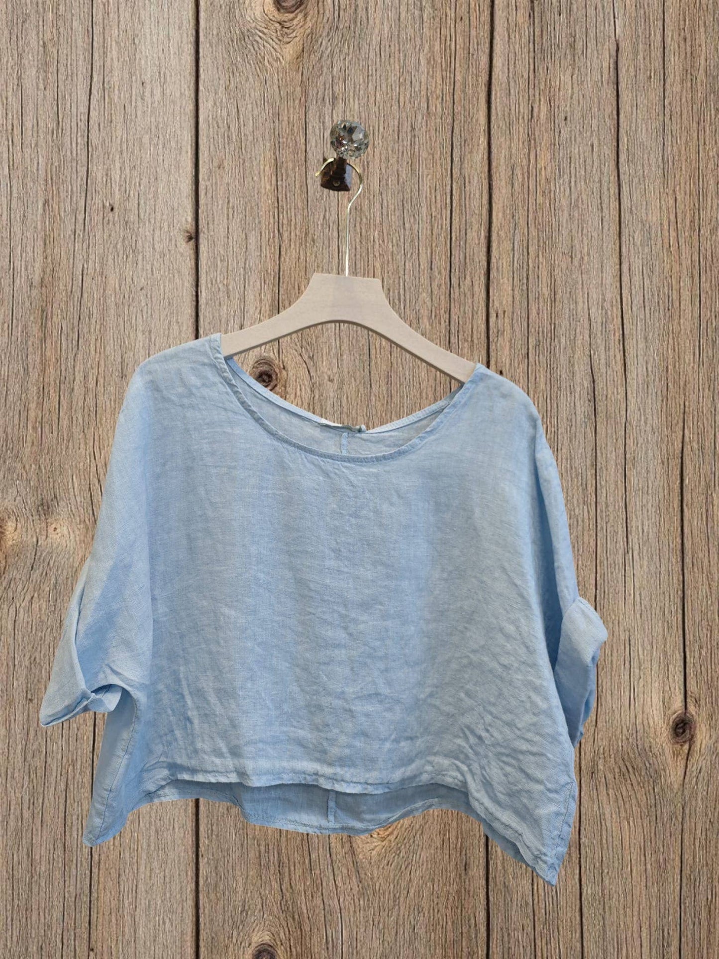 Ref-11918 SHORT LINEN BLOUSE 100%: Blank